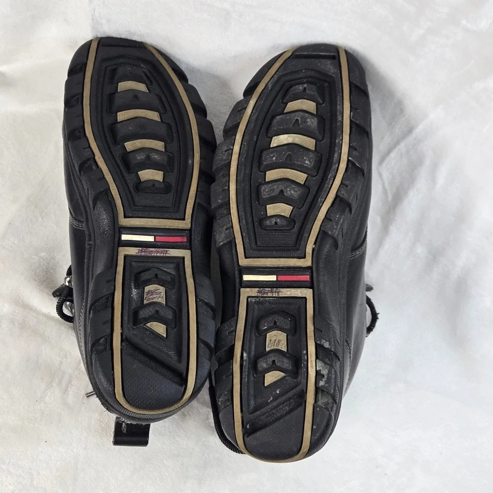 Vintage Tommy Hilfiger Men's Black Leather Mid Top Hiking Boots M14684 Size 10M